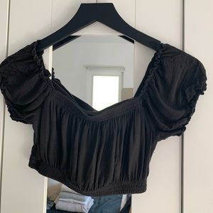 Brandy Melville Off The Shoulder Gray Crop